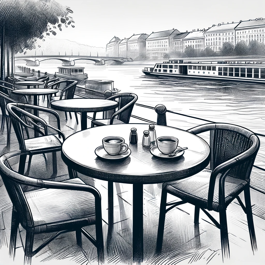 A cafe by the Danube