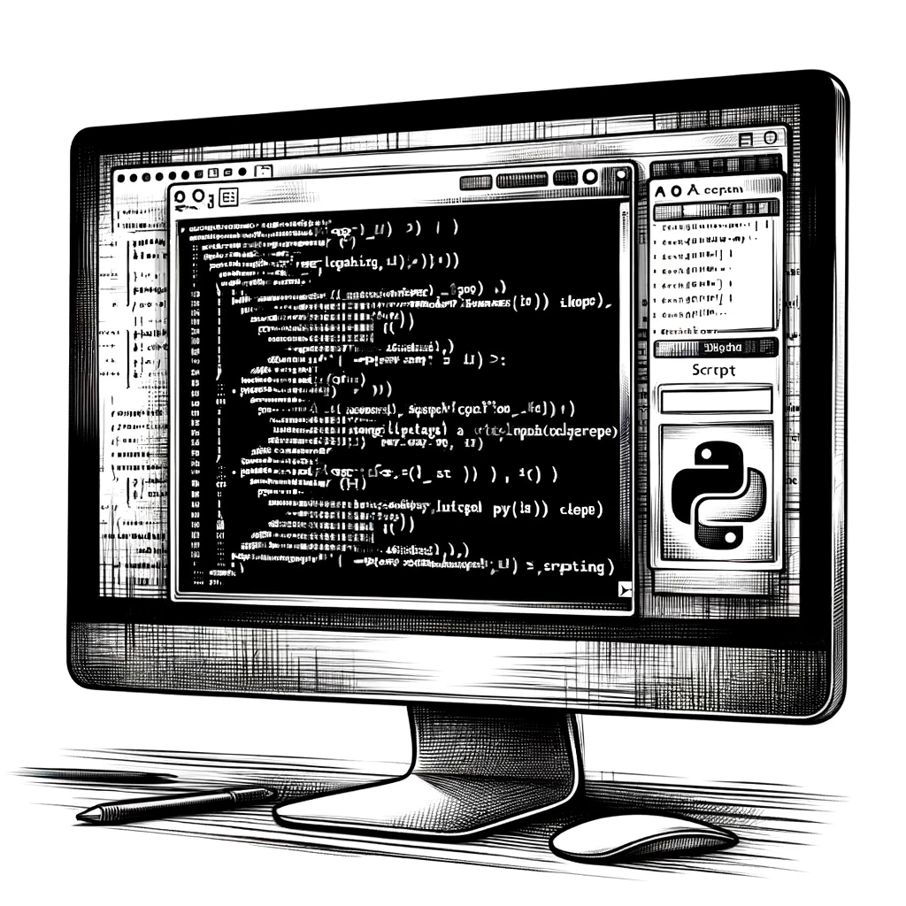 Screen of the computer with python code