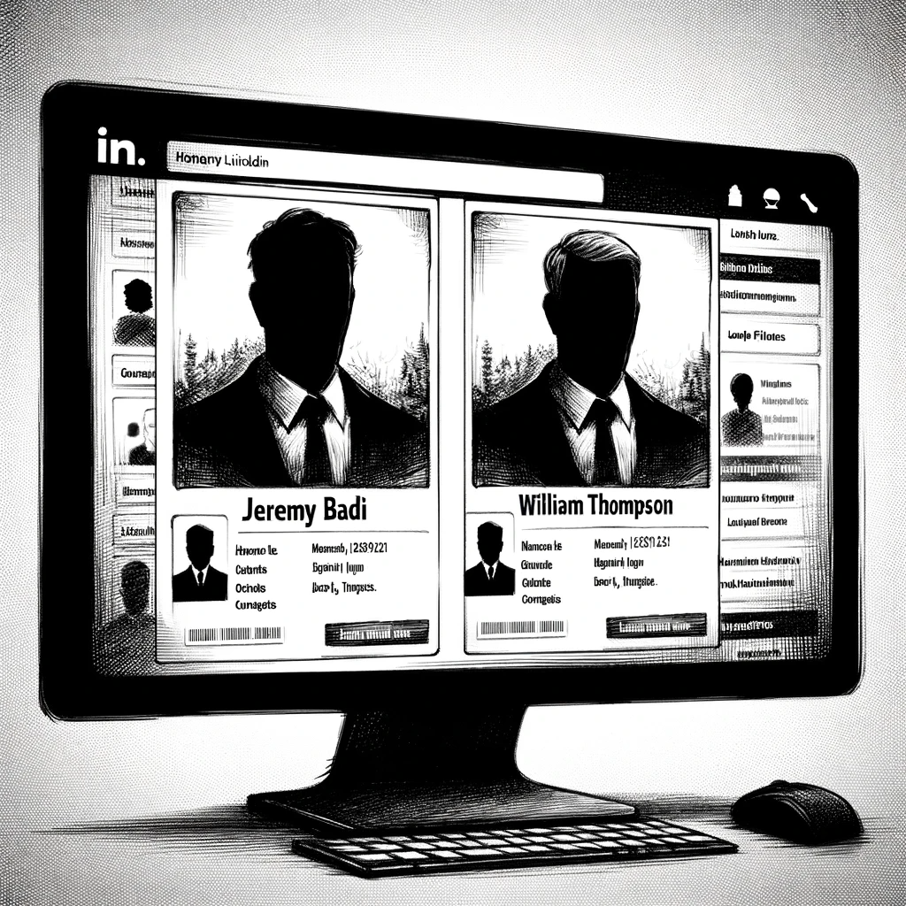 Screen of the profiles on LinkedIn