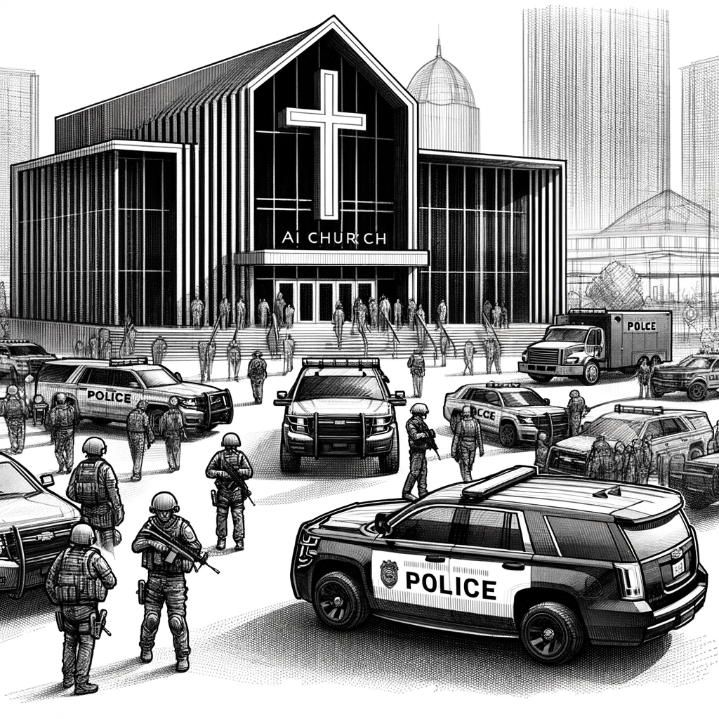 The police near the AI Church